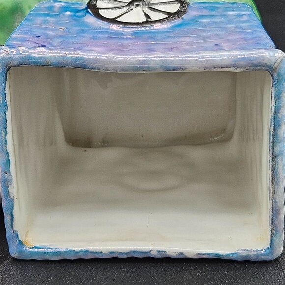 Vintage Hand-Painted ceramic Donkey-Drawn Cart Ceramic Planter made in Japan - Picture 2 of 9